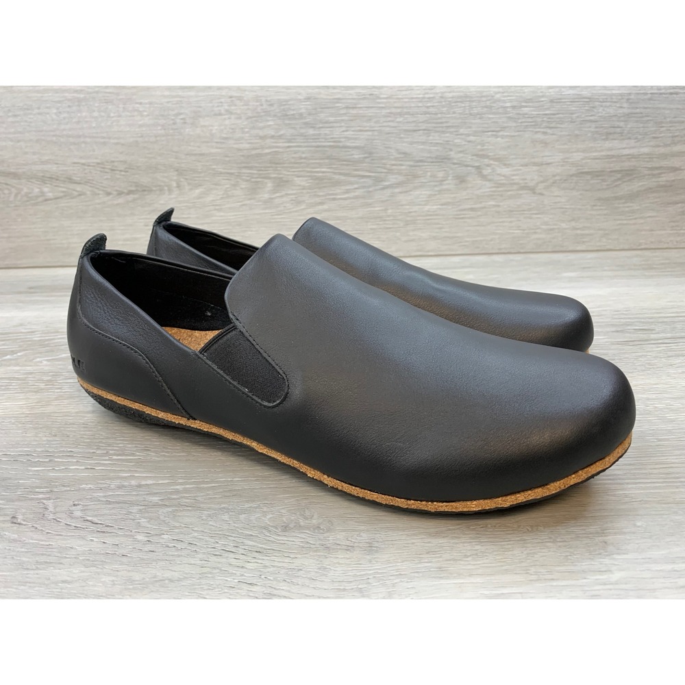 SOLE Jasper Men's Loafers Black Leather Slip On ReCORK 12.5 Caual Comfort Shoes